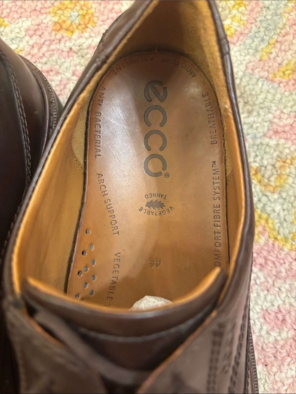 ECCO Men's Dark Brown Leather Derby Lace-Up Shoes